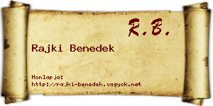 Rajki Benedek névjegykártya